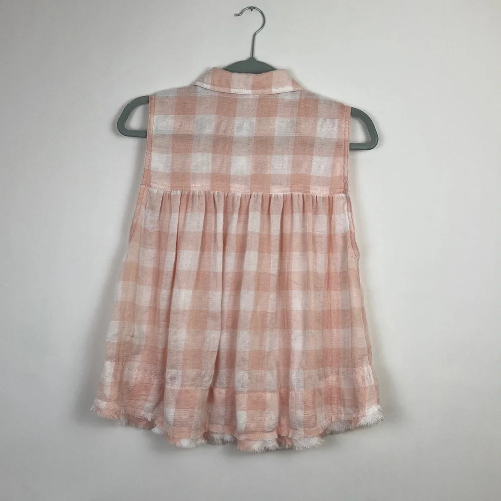 Free People Hey There Sunrise sleeveless button up blouse pinks S - Picture 6 of 14
